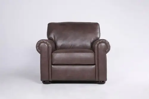 charlotte 客厅系列 进口超厚全头层牛皮单人沙发 美式经典真皮单人位