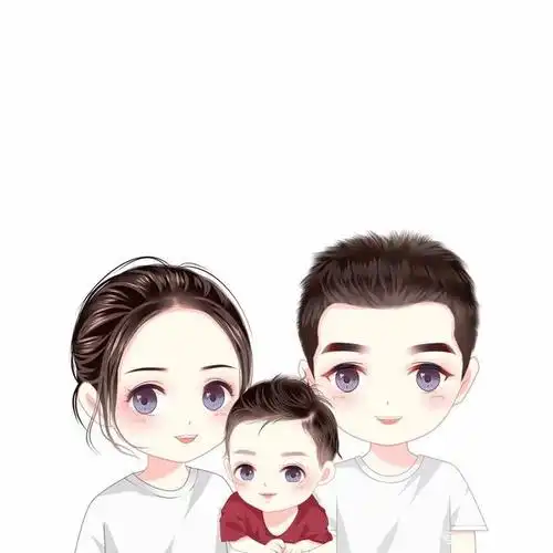 全家福照片,幸福一家三口头像,简单温馨又好看