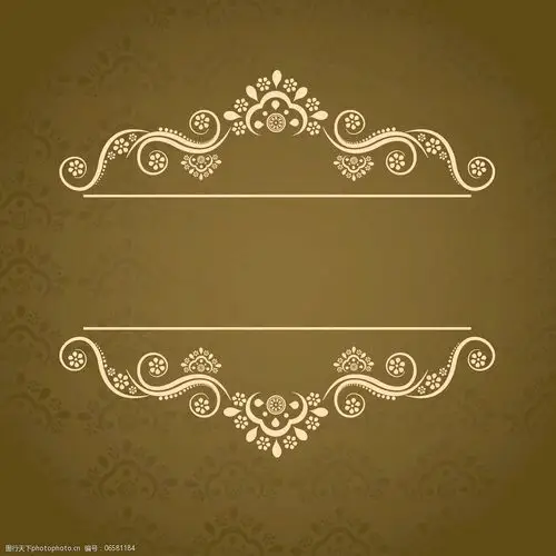 美丽的花卉装饰的金色边框