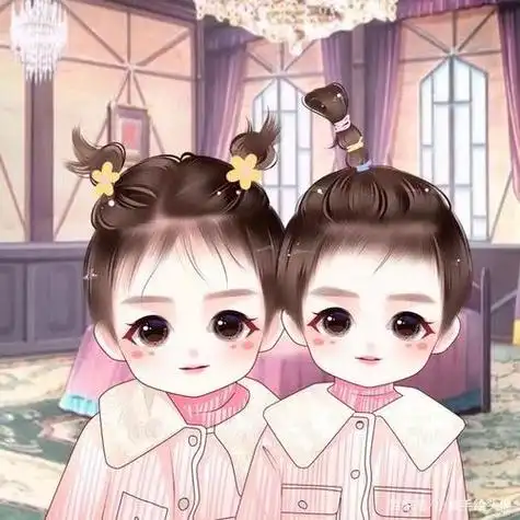 两姐妹头像卡通可爱 卡通头像图片大全 -【爱个性】