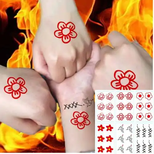 易烊千玺同款小红花纹身贴男女手腕手指贴送你一朵小红花-阿里巴巴