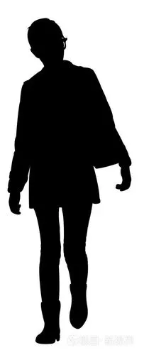 步行的女孩剪影矢量