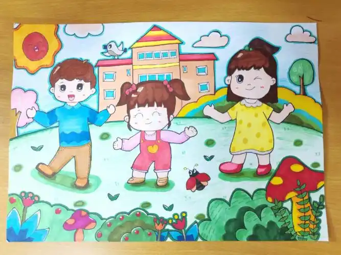 记录画画作品:第五张《太阳公公起得早》上色就毁系列    半原半非