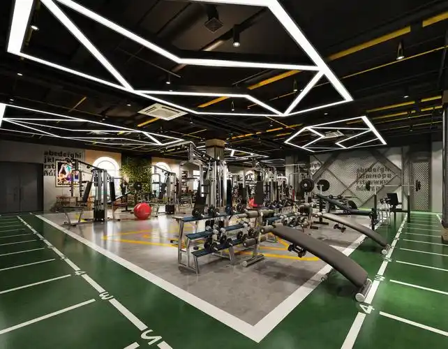 健身房装修设计效果图片400平米装修设计样板间图片