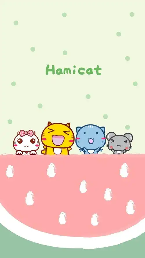 哈咪猫可爱卡通夏日图片手机壁纸