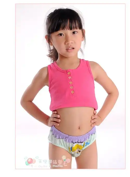 小yc 女平脚内裤女童纯棉内裤儿童全棉内裤学生三角裤 3条盒装图片_4