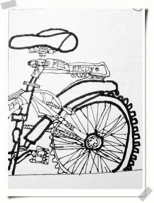 人美版小学美术四年级上册自行车的局部