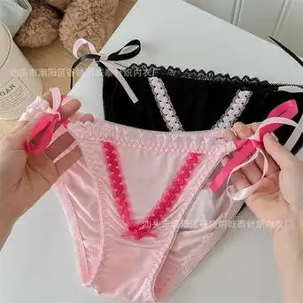 明诚泰辣妹多巴胺绑带撞色少女内裤性感蕾丝柔软舒适低腰三角裤女