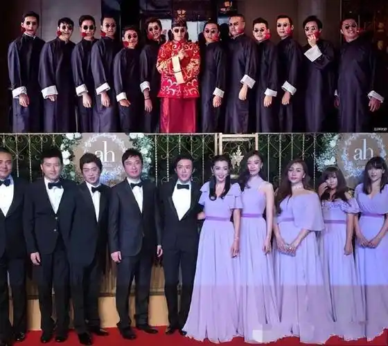 井柏然,任泉,张帅,甚至王思聪都第一次来到伴郎团支持场面.