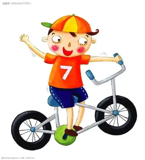 骑车儿童图片