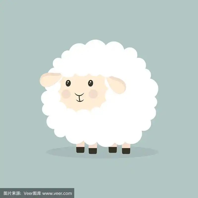 不错的卡通绵羊隔离