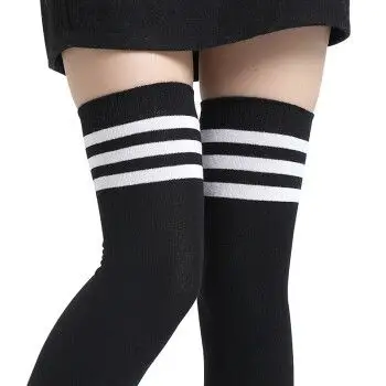 纽菲奥纳女士条纹长筒袜过膝袜美腿袜女学生春秋高筒秋冬棉袜日系学院