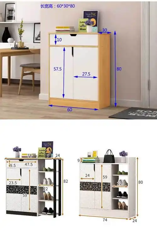 鞋柜家用门口大容量简易鞋架简约现代玄关柜仿实木收纳阳台储物柜