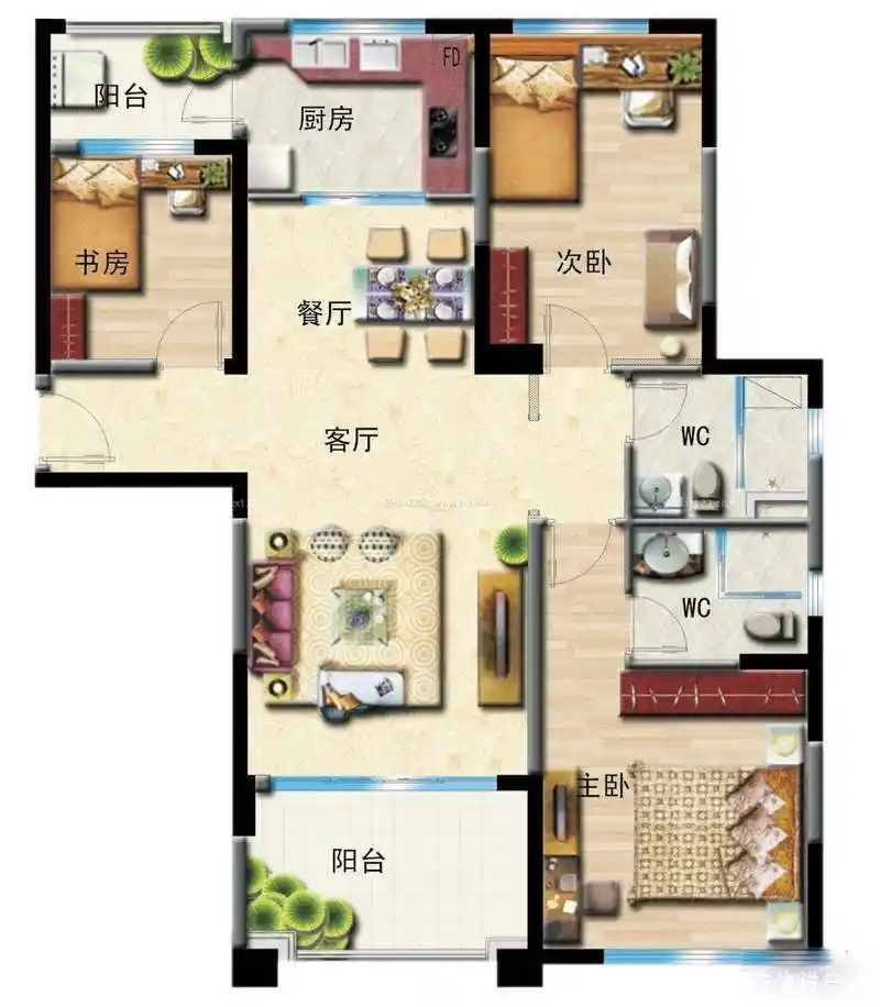 九款面积90平米左右的三房户型,你最喜欢哪一款呢?