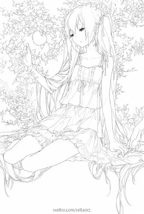 【果冻】线稿 动漫 黑白素材 插画 手帐