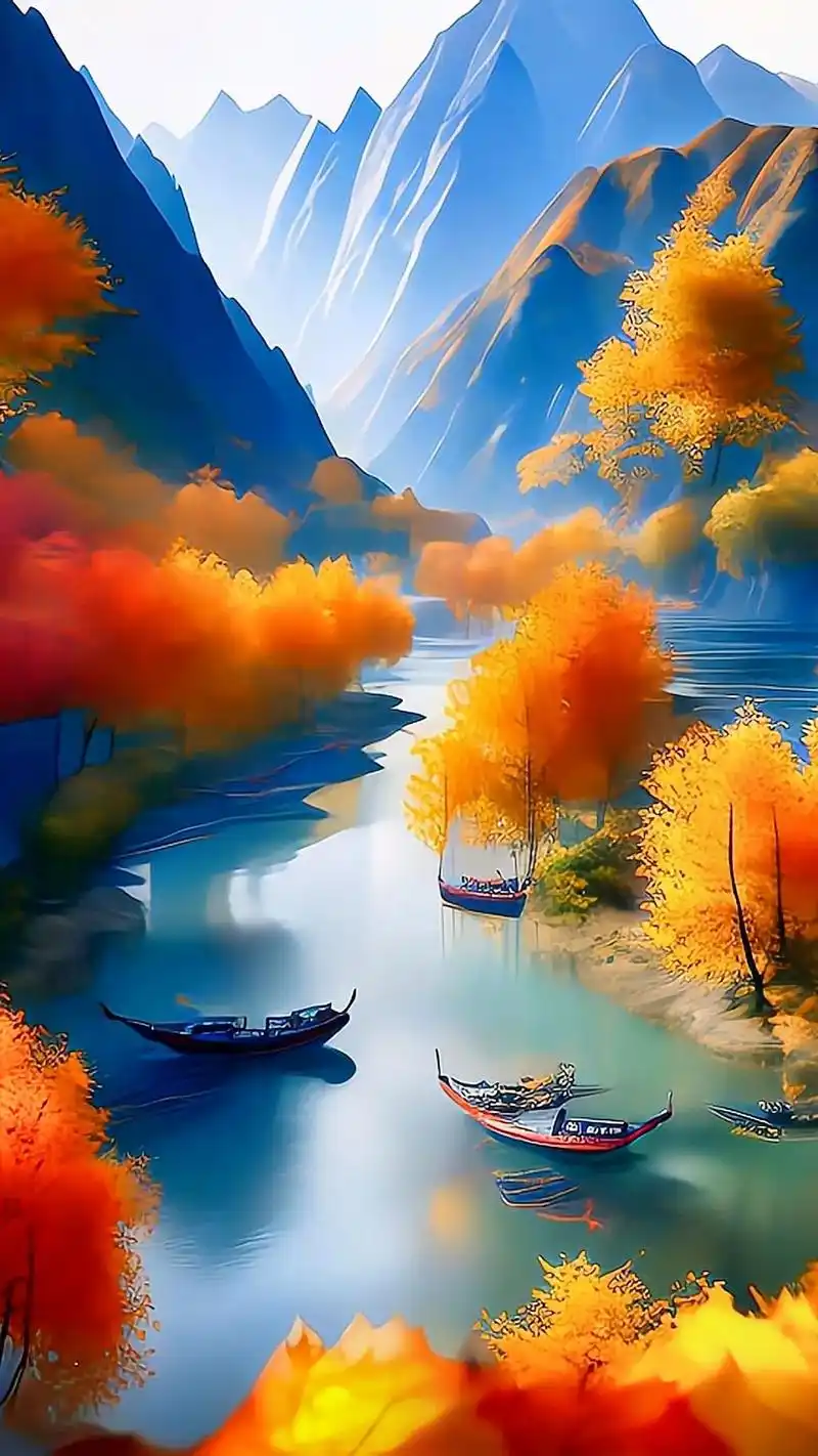 金色的秋天#图文伙伴计划 #ai绘画 #欣赏美图美景 - 抖音