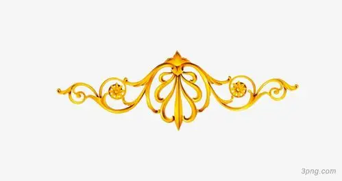 金色花边花纹png素材透明免抠图片-装饰效果
