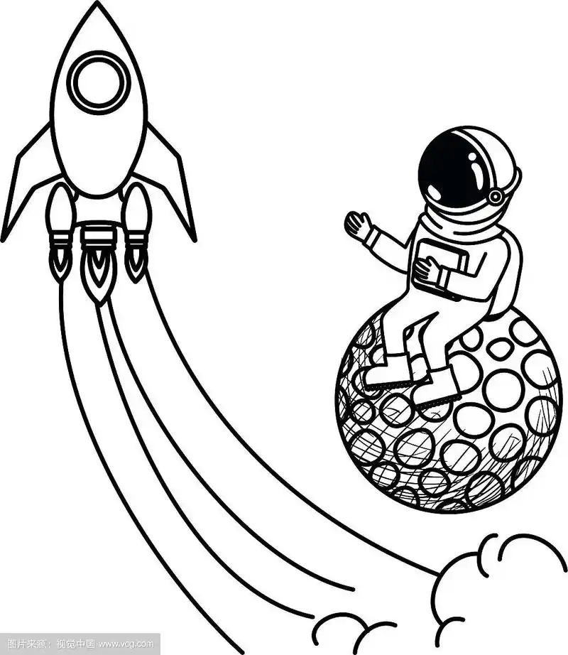 宇航员穿着太空服的剪影