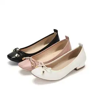 daphne/达芙妮2021秋女士单鞋软底百搭蝴蝶结浅口休闲瓢鞋平底鞋