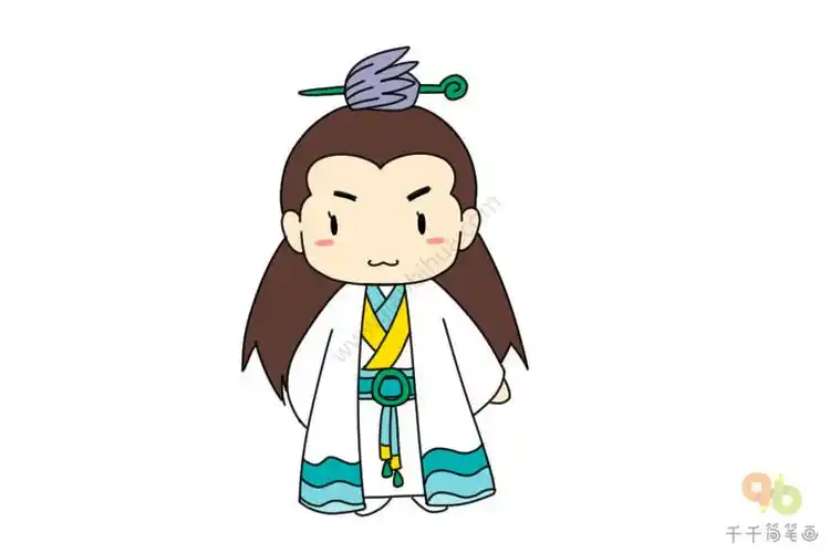 古代男子简笔画步骤图