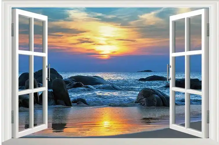 风景假窗系列可移除个性墙书房客厅卧室背景墙 ph5223-ph5253