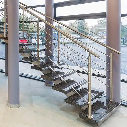 佛山定制家装不锈钢拉丝楼梯扶手现代简约钢化玻璃阳台楼梯扶手