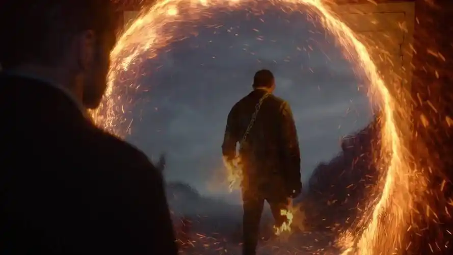 特效炫酷燃爆的地狱火焰酷炫的鬼面飞车皮衣铁链的骷髅3