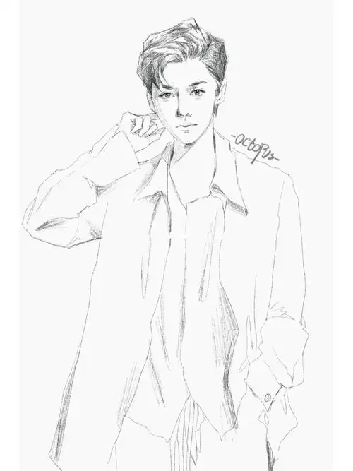 鹿晗keemealive线稿