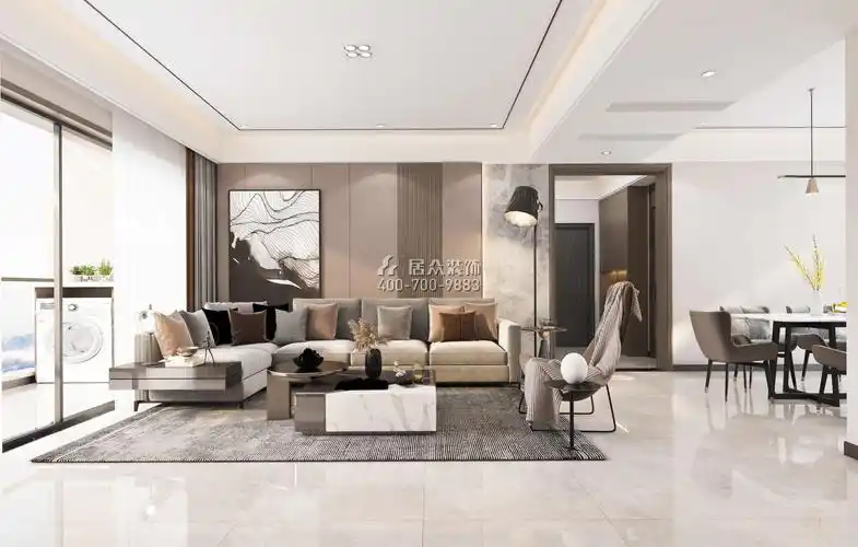 前海丹华园140平米现代简约平层装修设计效果图-居众装饰-深圳市