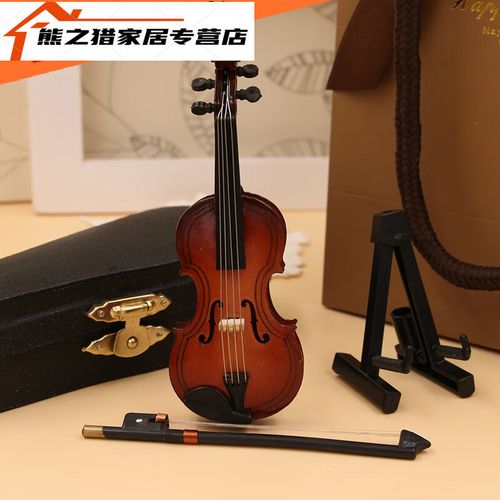 千团精工迷你小提琴模型摆件手工制作礼品胸针娃娃小乐器男女朋友生日