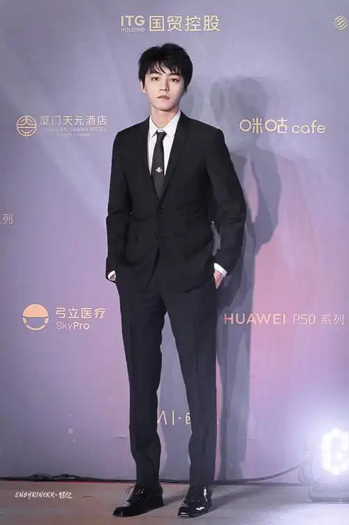 王俊凯金鸡百花电影节黑西装造型