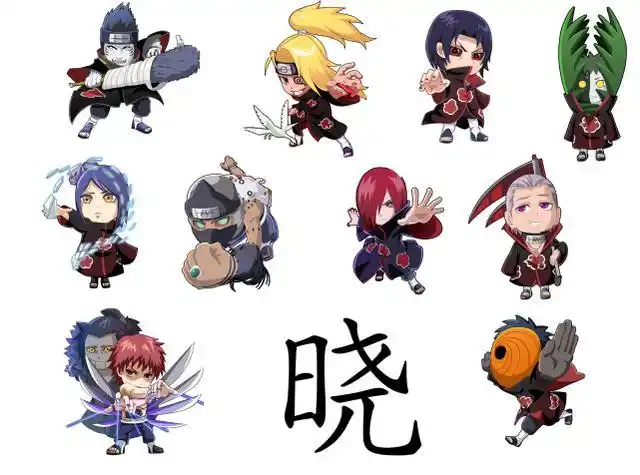 当火影忍者融合萌系画风,晓组织全员当偶像,天天宁次很有夫妻相