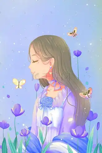 少女侧脸插画个人vip和企业vip免费下载插画绿色唯美卡通小清新治愈夏