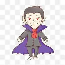 矢量欢度万圣节可爱疯狂吸血鬼卡通