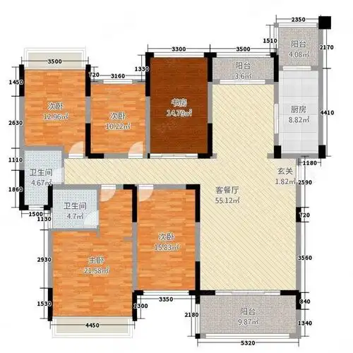 石狮市步行街(e区)二手房,98万,5室2厅,3卫,165