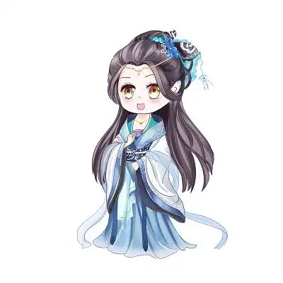 古装女孩古代人物彩色卡通手绘古代可爱风格人物半身头像帅哥原创插画