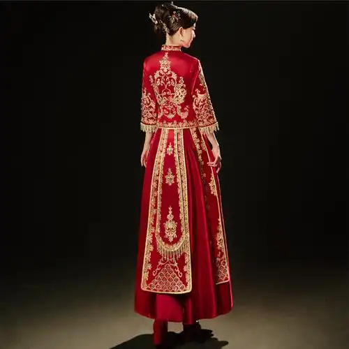 秀禾服女新娘服秋冬季 2021新款 结婚中式 复古流苏龙凤褂礼服敬酒服