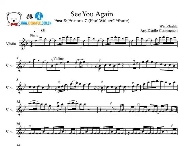 可打印高清晰版共2页pdf格式钢琴谱五线谱楽譜欧美流行音乐小提琴谱