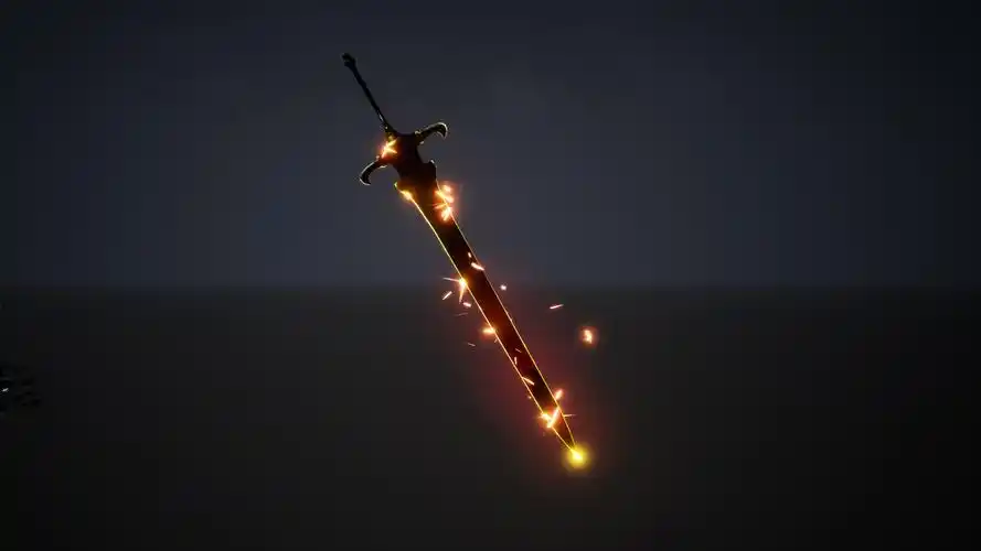 niagara附魔元素剑武器增益buff特效游戏模型 虚幻4 ue4 sword fx