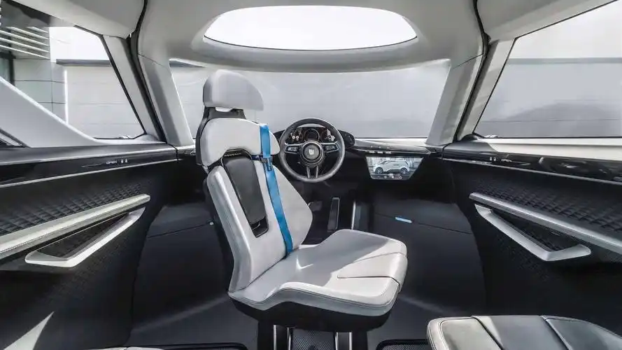 保时捷 vision renndienst 电动车内饰发布,未来派