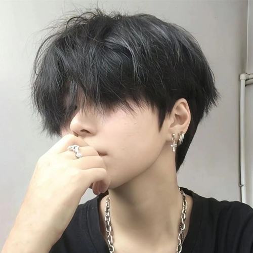 网红假头男帅气短头自然逼真齐刘海韩版帅气蓬松学生全头套式头卡