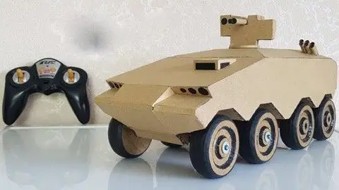 儿童玩具车制作 大全,如何制造 汽车,装甲车,遥控硬纸板装甲车!