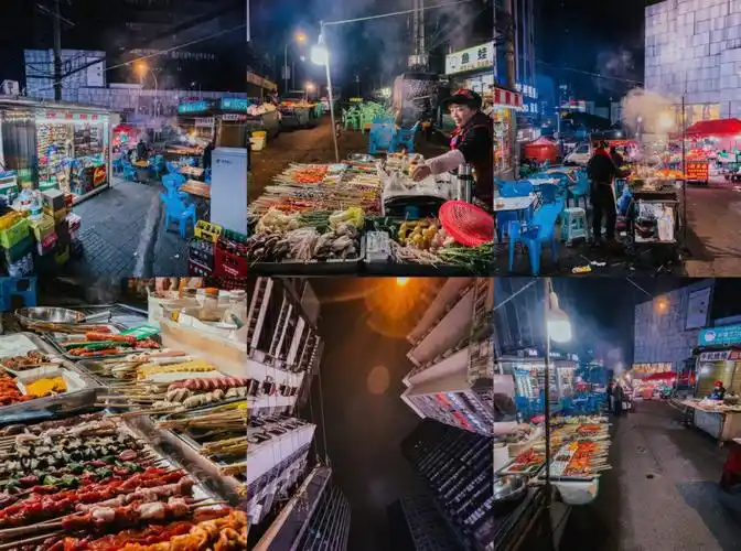 这里是平平无奇的马路夜晚,变成了人间烟火的夜市喝酒划拳撸串聊天