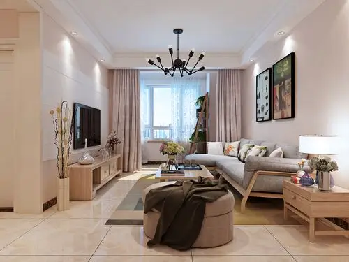 > 100平方三室一厅简约风户型装修设计图