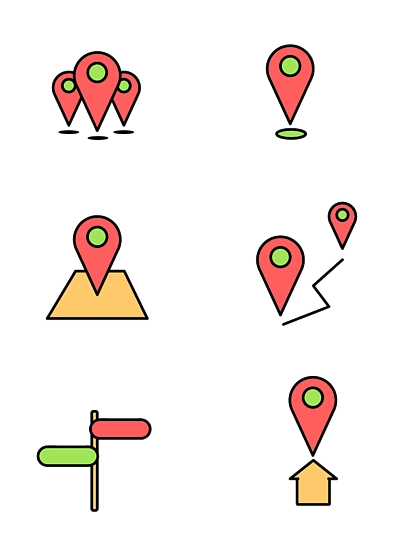 mbe彩色地点位置图标ai设计