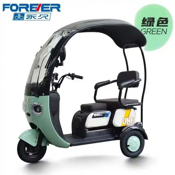 永久电动三轮车带棚 小型成年人迷你电瓶车.#骑上我心爱的小摩 - 抖音