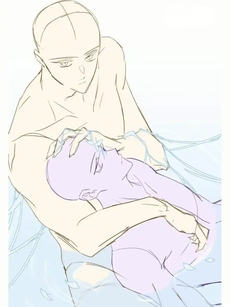 【绘画参考】双人互动线稿.代代你家cp#线稿 #procre - 抖音