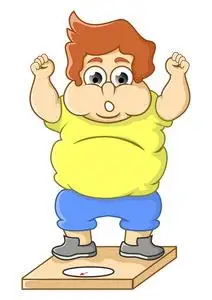 胖男孩腿肿胀斑点猪肉汉堡上孤立的肥胖胖男孩背景可爱的兔子川井