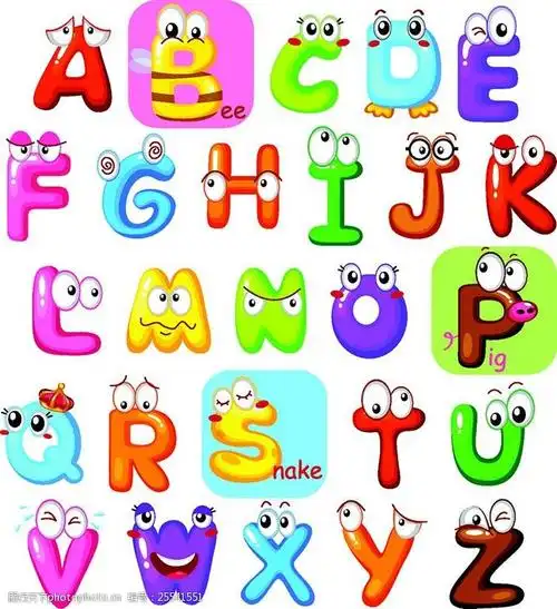 可爱的英文字母 高清图片 卡通字母 创意字体 设计艺术字 眼睛动漫