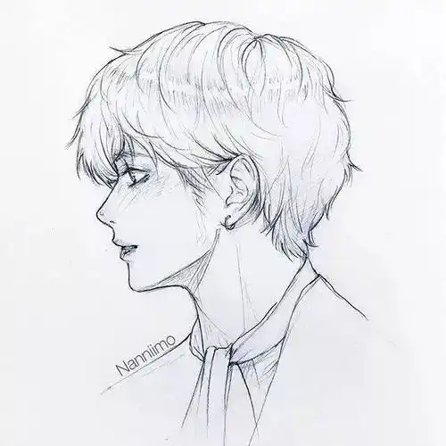 他笔下的素描动漫,每一张都很吸睛,这线稿太好看了!收藏备用吧